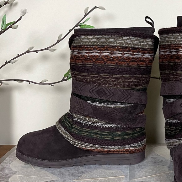 MUK LUKS® Nikki 3-in-1 Belted Sweater Wrap Water Resistant Faux Suede Boots - Picture 12 of 16